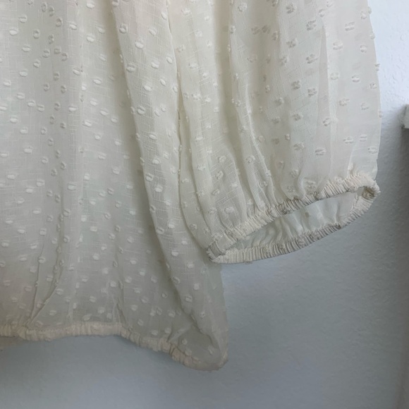 Liz Claiborne Petite Sheer Textured Blouse Womens L petites - Picture 5 of 9